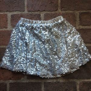Matte Sequin White Gold Skirt, Girls M